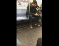 Collab Subway Creatures - Drunk guy sings "All of Me" on subway train by himself