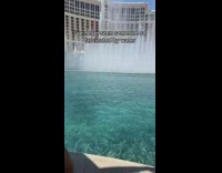 Guy amused by girlfriends reaction to water show 