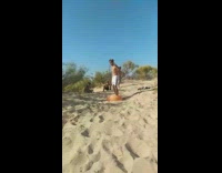 Guy jumps half ball front flip fail 
