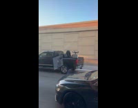 Office chair leg spins back of vehicle