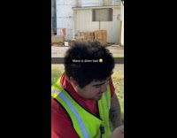 Collab BitchIG2 - Guy yellow safety vest flies floating around head