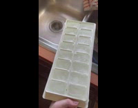 White Ice Tray with bubbles inside ice