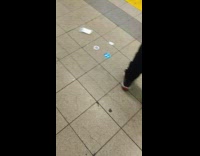 Condoms on the ground of subway station