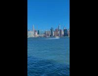 Sea plane takes off at East River