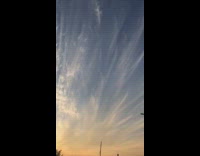 Thin stretched clouds on sky