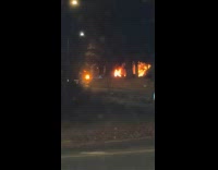 Man films huge brush fire at park