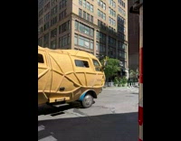 Guy throws snack out of peanut car 