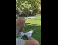 Man black jacket jump and roll from flower bushes Part 2