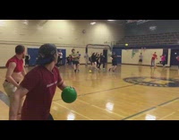 Dodgeball slow motion girl hit in face