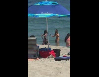 Collab IITW - Orange bikini girl poses ocean water windy 