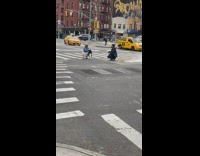 Guy suit sit middle street smoke effect