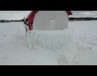 Icy lighthouse in Grand Haven pier video