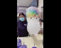 Different cotton candy art concoctions 