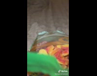 Woman eats Crayola candy 