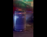 Collab WINY - Fire started inside garbage can street night