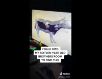 Collab BitchMP - Video of animated dancing cow on tv