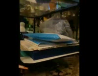 Grey brown cat eats tube treat noise 