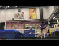 Girl on teeterboard does flip falls fail