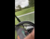 Guy gets run over by golf cart 