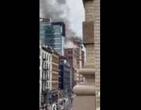 Collab winy - Video of blazing fire on roof building