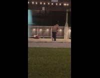Man films his dance at the park