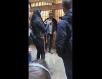 Guy poses at Alcatraz prison cell 