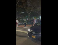 People skateboards rollerblades dressed in costumes