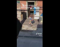 Man Cries on Floor and Praises Statue of Mary