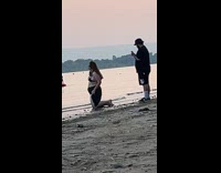 Collab IITW - Woman bikini crouches on beach for photoshoot Part 2