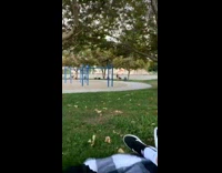 Red shorts guy girl WAP dance park 