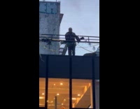 Jason Vorhees display on rooftop