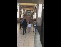 Woman butt up on stairs