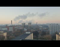 Smoke come from building turn into clouds