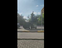 Person smack table camera gets distorted dumpster