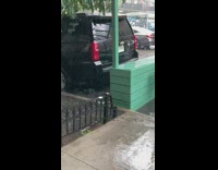 Outdoor dining area is flooded with no customers 