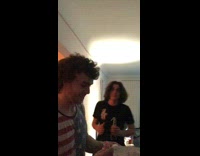 Guy eats whole raw egg before drinking 