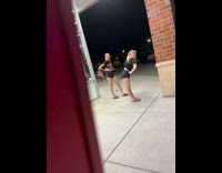 Two girls same black shirt dance night