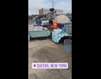 Man has portable pizza oven on street