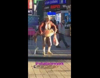 man dressed up as a cowboy inside inflatable tube