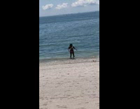 ﻿Woman in bikini tiktok dance in front of the tripod Part 2