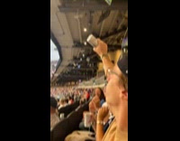 Man easily catch beer thrown at him