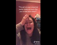 Girl flips brown brunette hair becomes blonde 