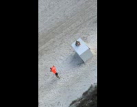 Guy white box beach sand girl yoga 