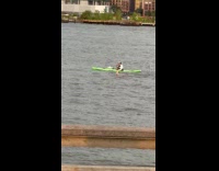 Man swimming on East River 
