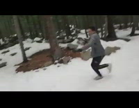 Collab VIBES - Guy falls after throwing snowball at friend 