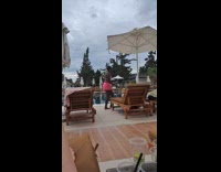 Collab IITW - Woman pink bikini poses at pool resort