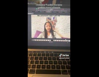 Girl recording video presentation of herself 