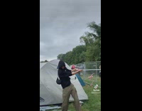 Collab BitchMP - Guy slow motion swings at penis shaped toy 