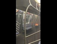 Guy extinguishes fire in train 