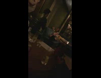 Girl sit pose blue couch bar glass